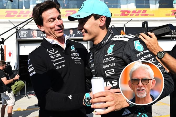 Damon Hill drops 4-word reaction to Toto Wolff claiming Mercedes wanted to take time signing George Russell's contract extension