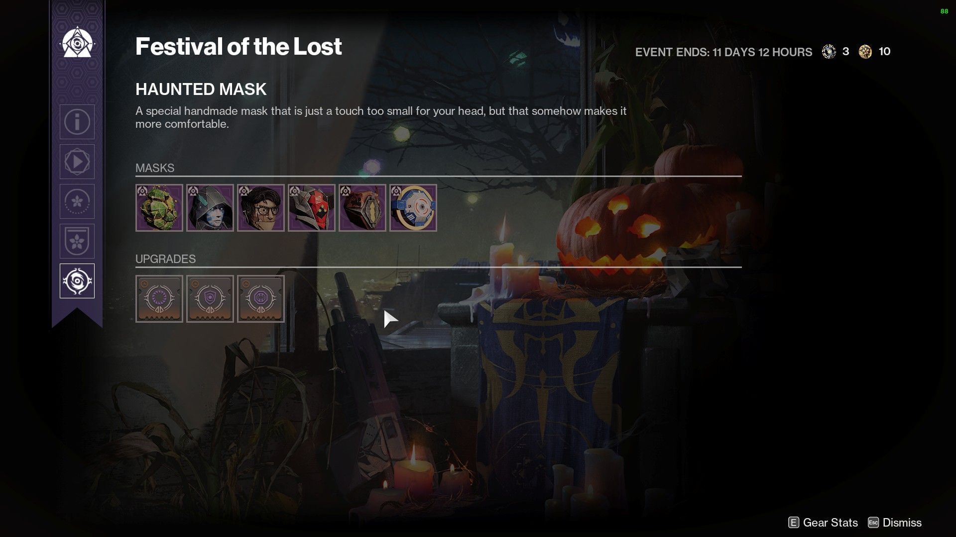 Mask Upgrade screen in Destiny 2 (Image via Bungie) 