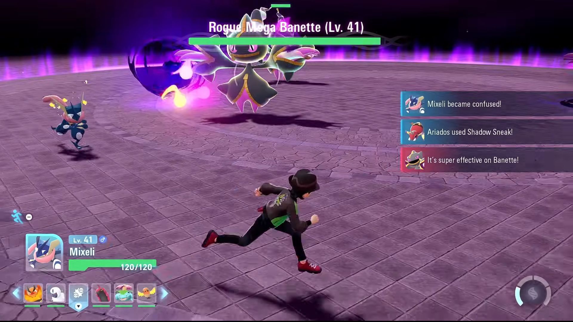 Projectile orb attacks from Mega Banette are slow but remain in the arena (Image via YouTube/@Mixeli)