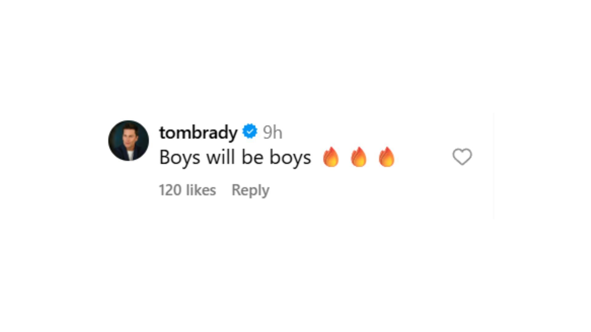Tom Brady&#039;s comment on Alex Rodriguez&#039;s post (Source: Instagram @arod)