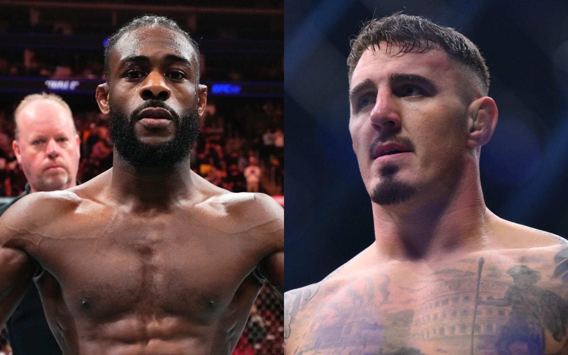 Aljamain Sterling (left) doubles down on his take about Tom Aspinall