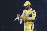 MS Dhoni during IPL 2025 game. (Credits: Getty)