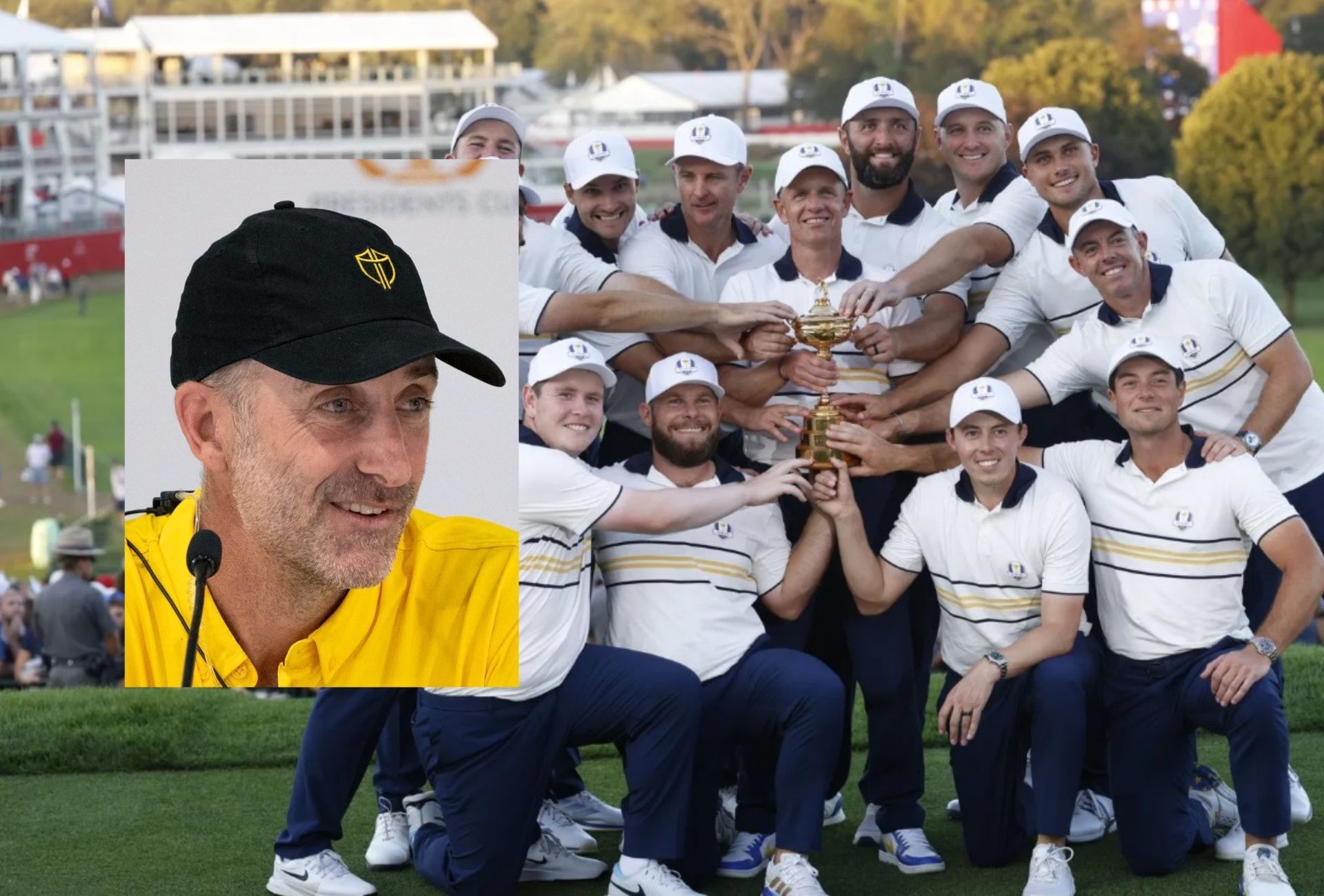 Presidents Cup captain Geoff Ogilvy and Ryder Cup Team Europe   