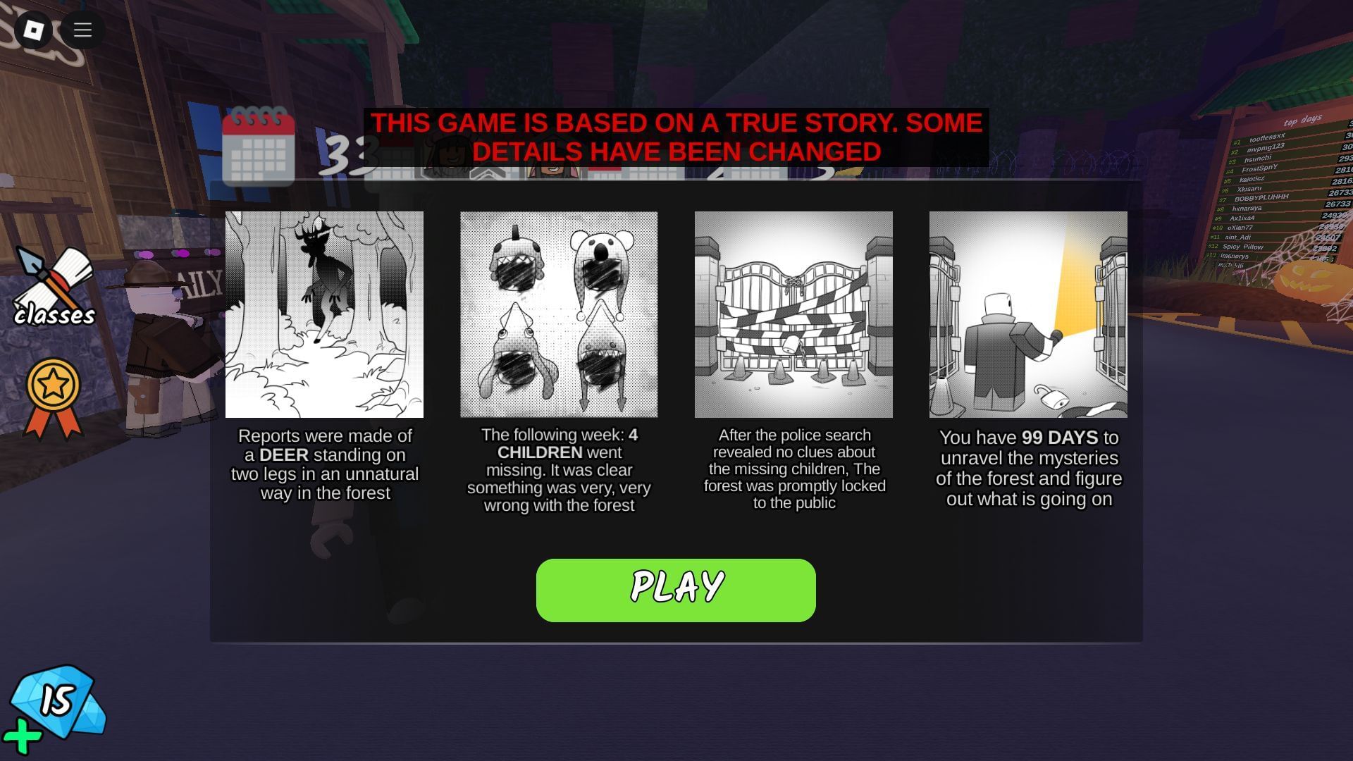 The game&#039;s premise involves finding and rescuing the Missing Kids (Image via Roblox)
