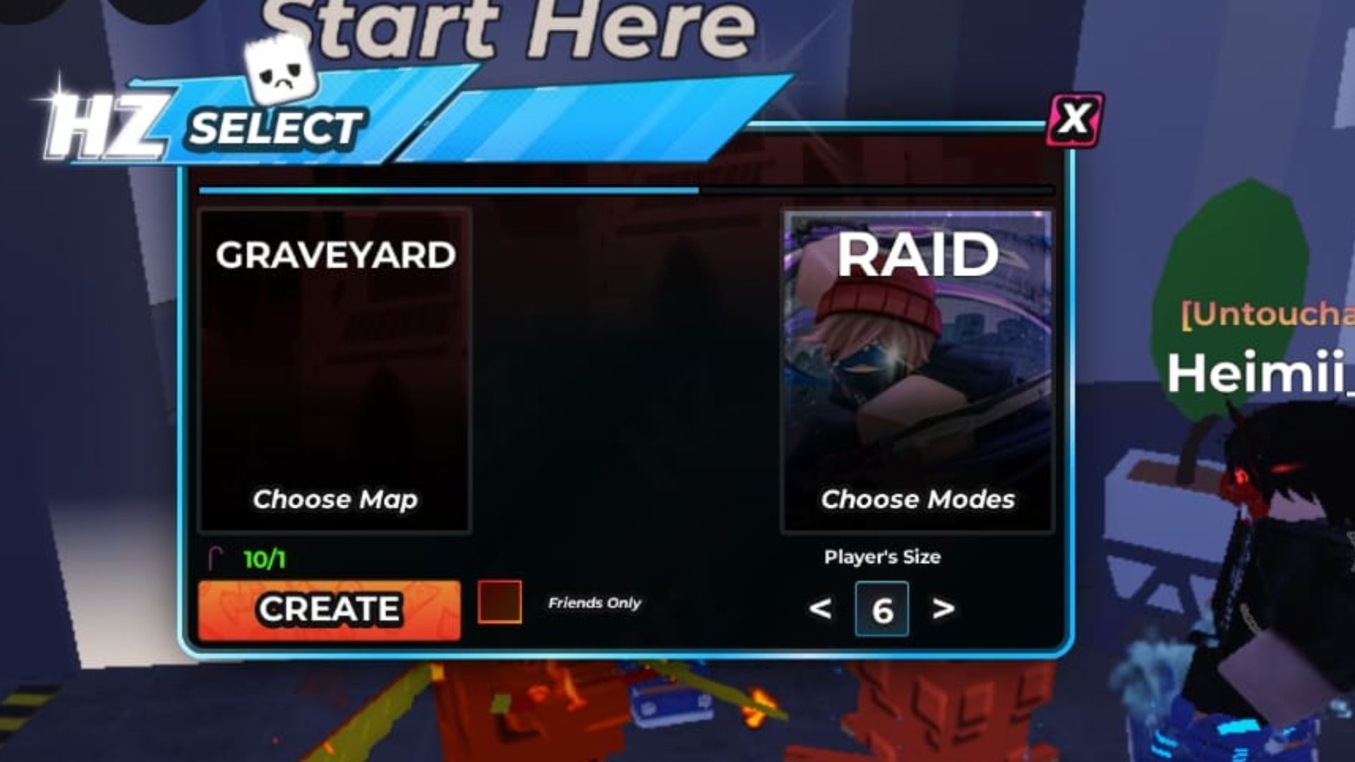 Choose the Graveyard map (Image via Roblox)