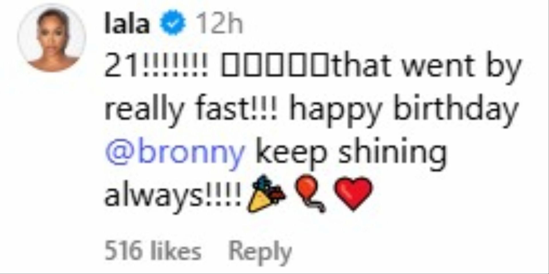 La La Anthony wishes Bronny James a happy birthday.