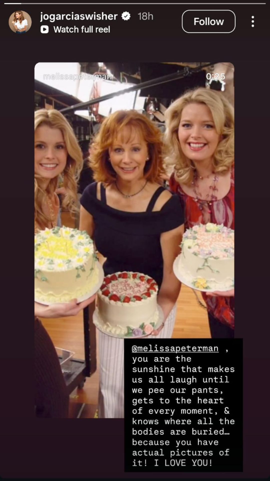 JoAnna Garcia&#039;s Instagram story [Image via Instagram - @jogarciaswisher]