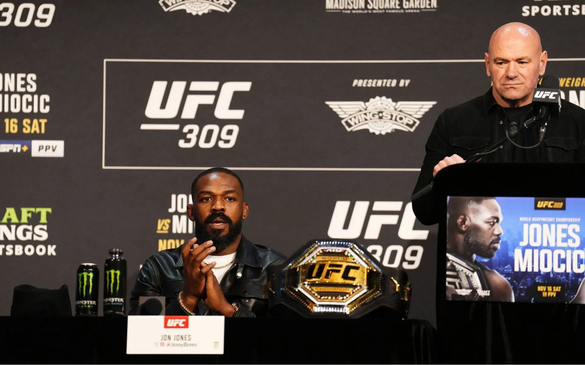 Dana White (right) talks about Jon Jones