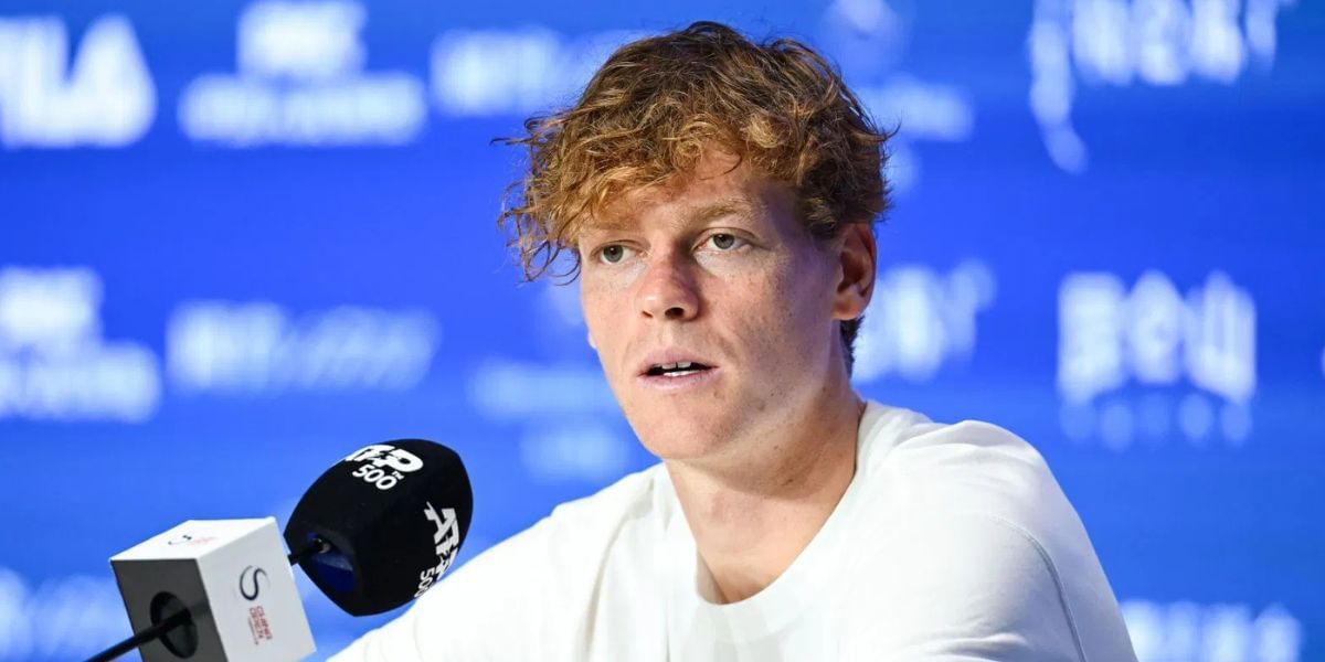 Jannik Sinner during a press conference at the 2025 China Open (Source: Getty)