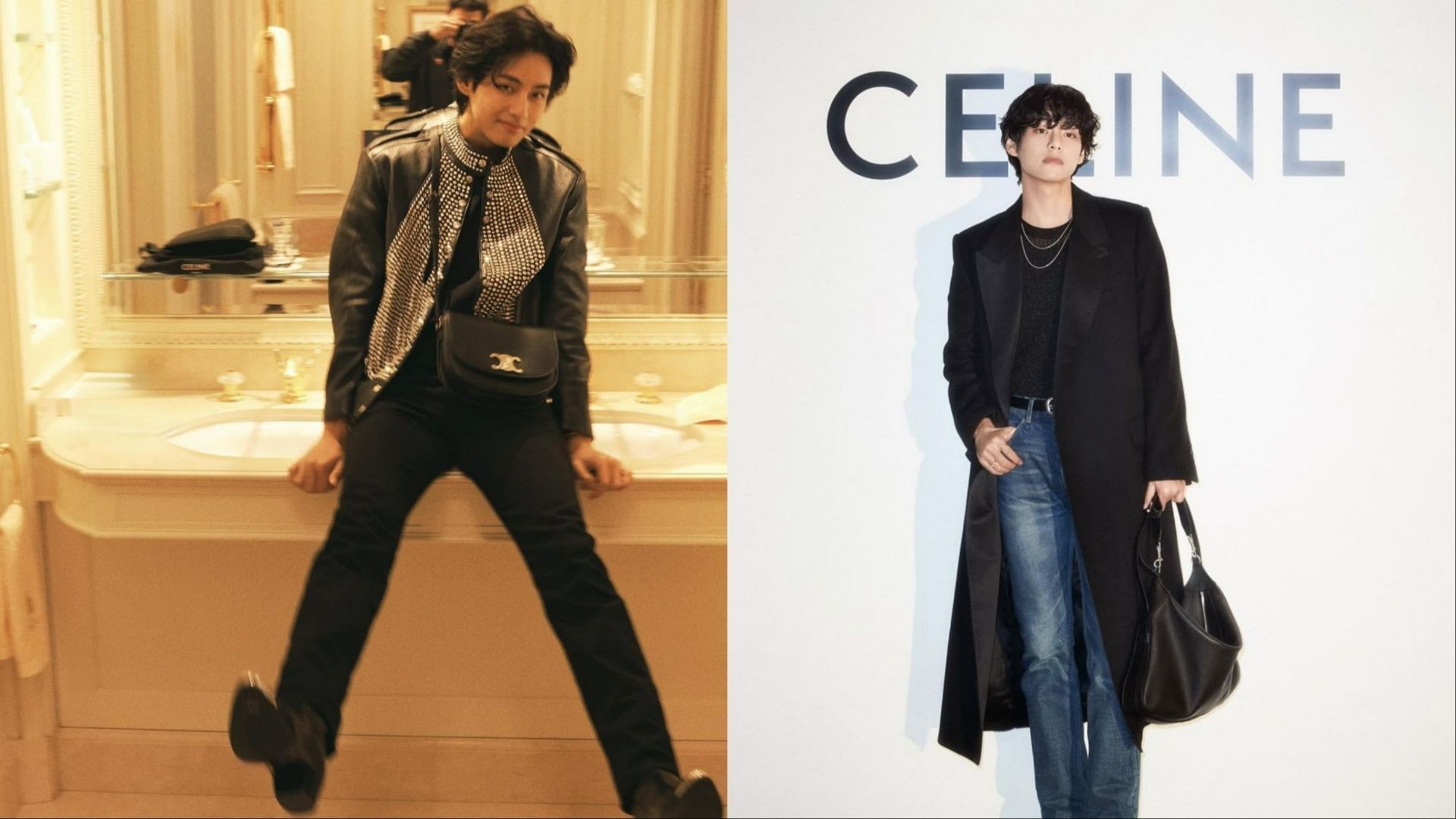 BTS&#039; Taehyung at Celine events (Image via Instagram/@thv)