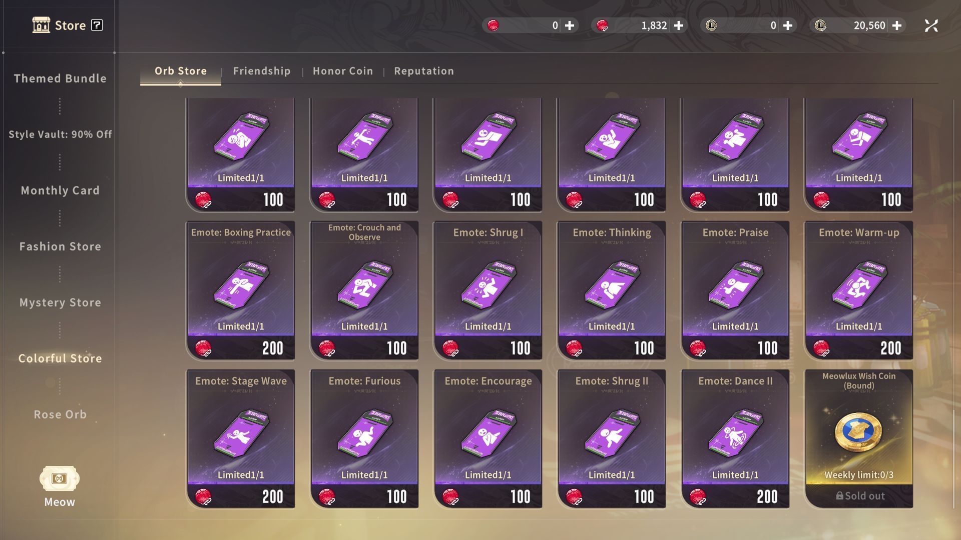Get the Meowlux Wish Coins from Orb Store (Image via A Plus)