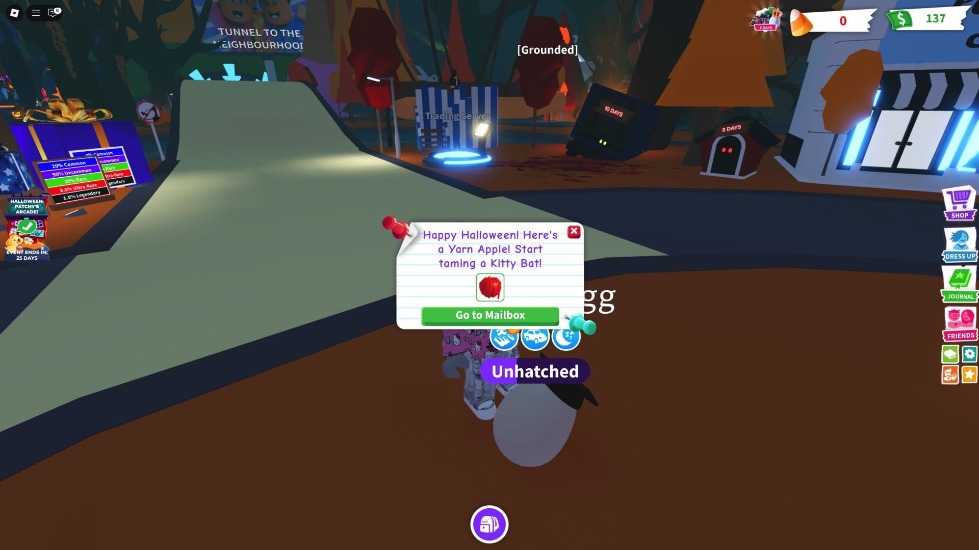 You will need at least ten yarn apples in the game to tame the Kitty Bat (Image via Roblox)