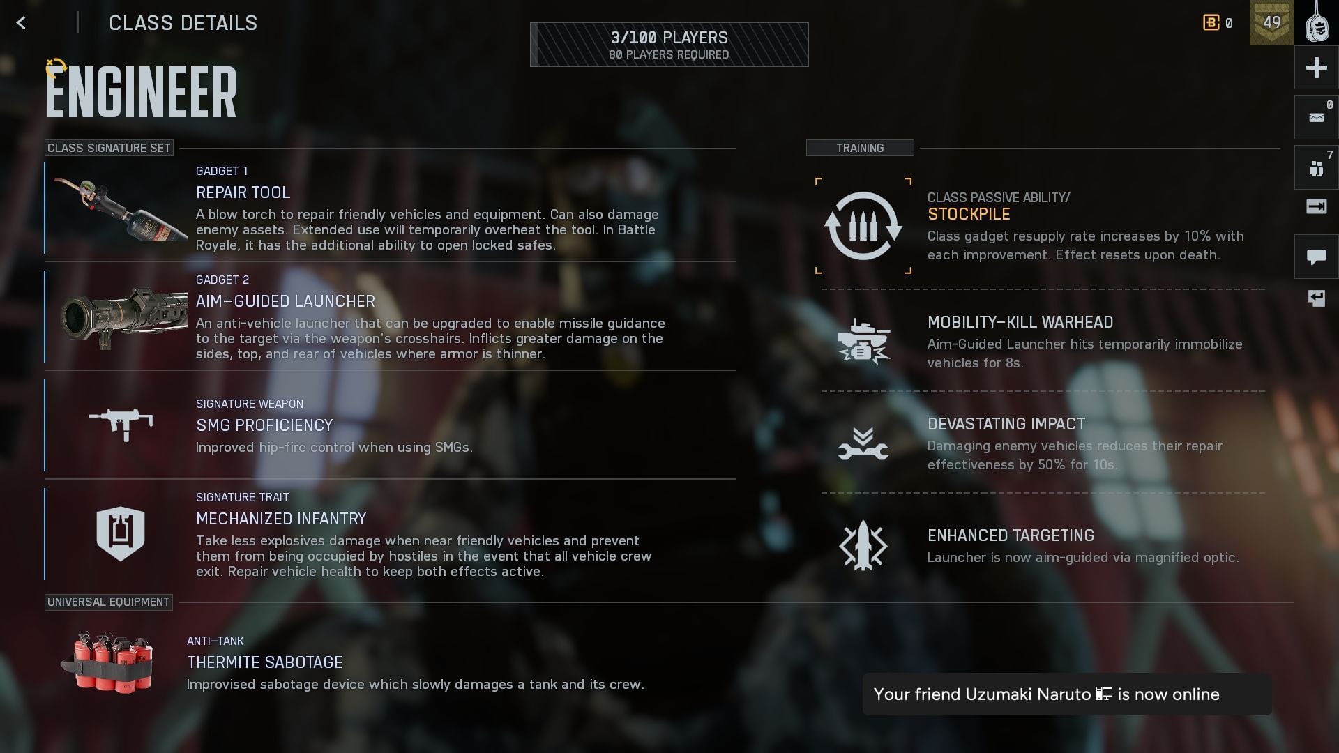 The Engineer class in Battlefield RedSec (Image via SK Gaming || EA)