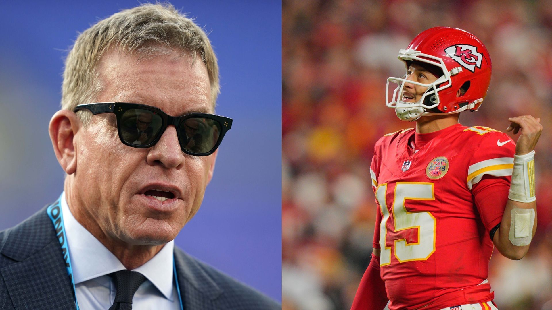 Troy Aikman x  Patrick Mahomes collage