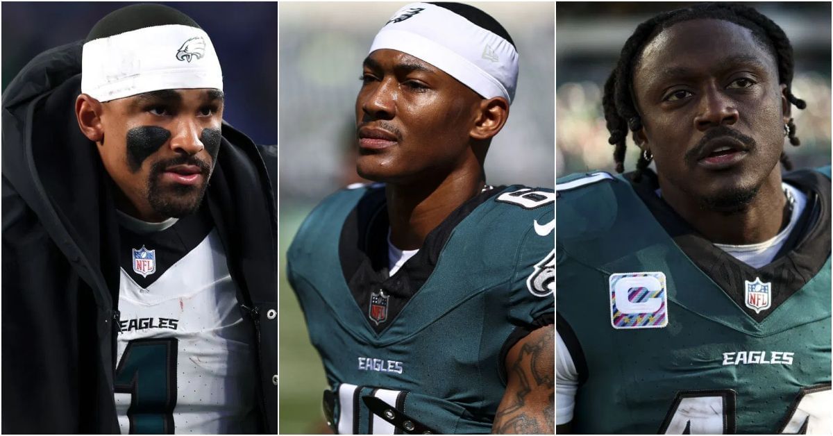NFL fans react to viral picture of A. J. Brown, DeVonta Smith looking upset as Eagles offense struggles massively