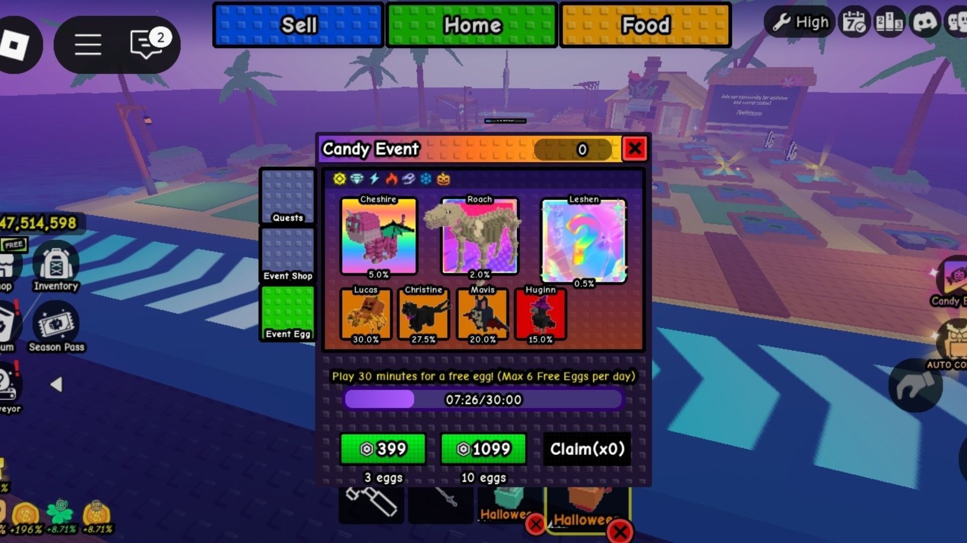 Animals inside Candy egg (Image via Roblox)