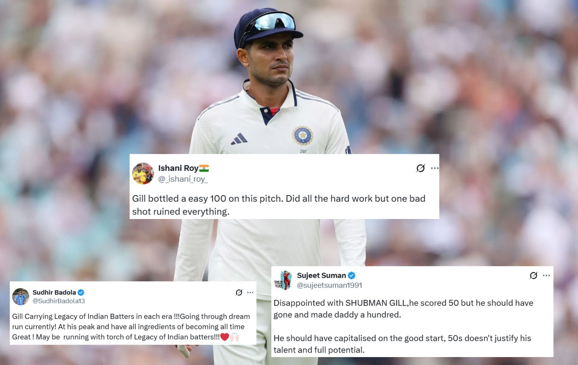 [Image credit: Getty, @sujeetsuman1991, @SudhirBadola13, @_ishani_roy_ X handles]