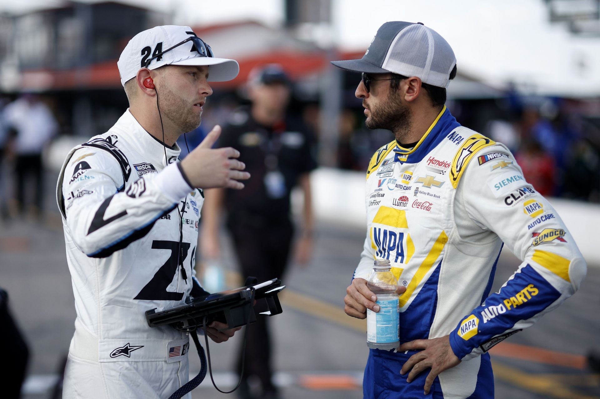 William Byron (L) and Chase Elliott of Hendrick Motorsports at Gateway. Source: Getty
