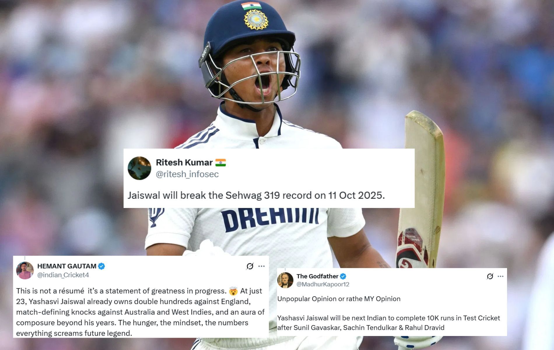 [Image credit: Getty, @MadhurKapoor12, @indian_Cricket4, @ritesh_infosec X handles]