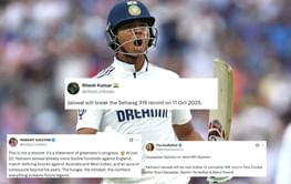 "Jaiswal will break the Sehwag 319 record on 11 Oct 2025" - Fans hail young Indian opener for breathtaking 173* on Day 1 of 2nd IND vs WI 2025 Test