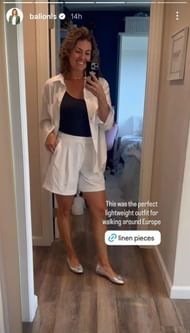 Amanda Balionis Shows Off Her Dress (via Amanda Balionis Instagram Story)