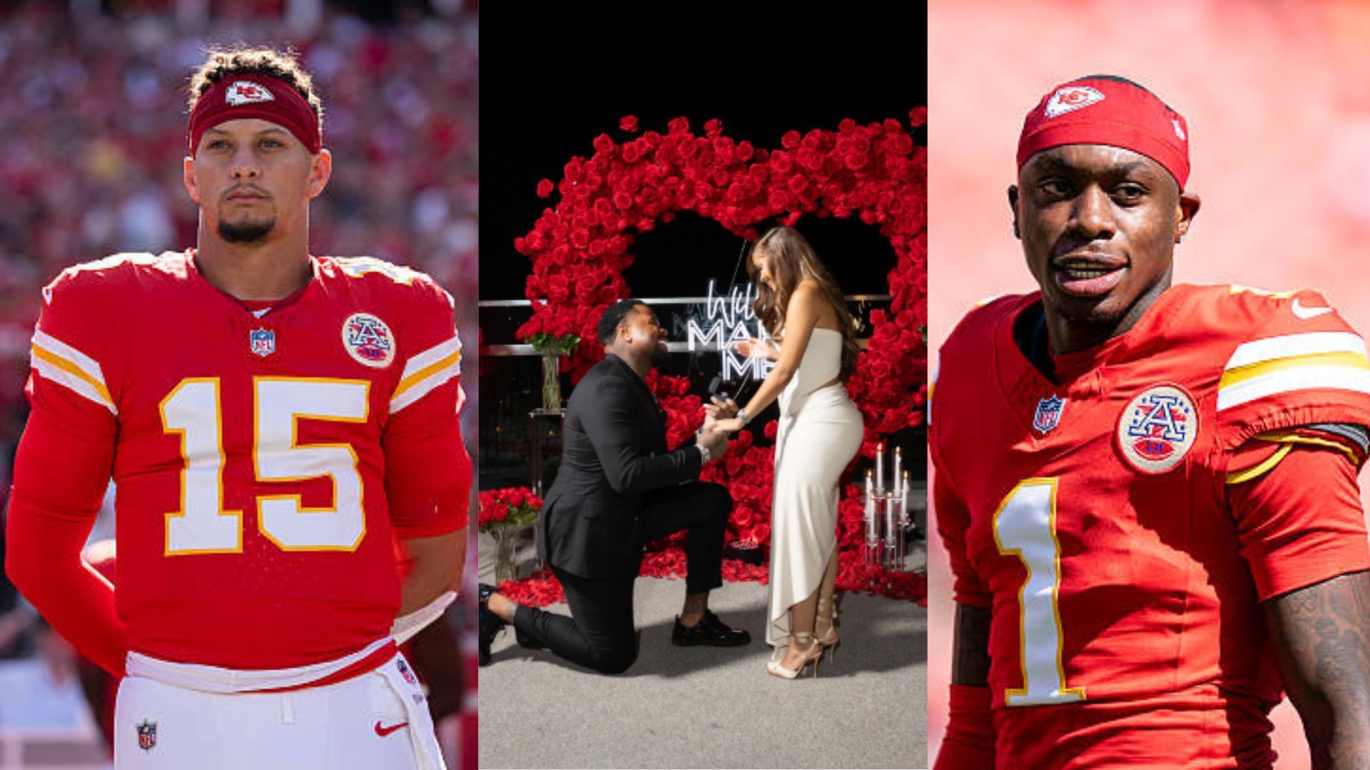 Jawaan Taylor received well wishes from teammates Patrick Mahomes and Xavier Worthy. (Photos via Jawaan Taylor
