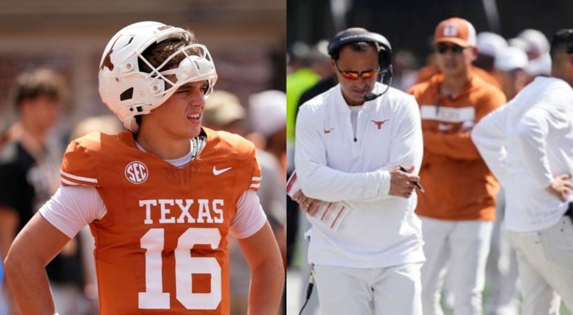 Steve Sarkisian and Arch Manning (Credit- Getty)