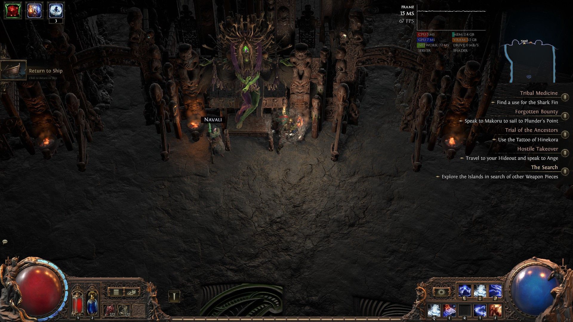 Hinekora and Navali at the TotA arena (Image via GGG)