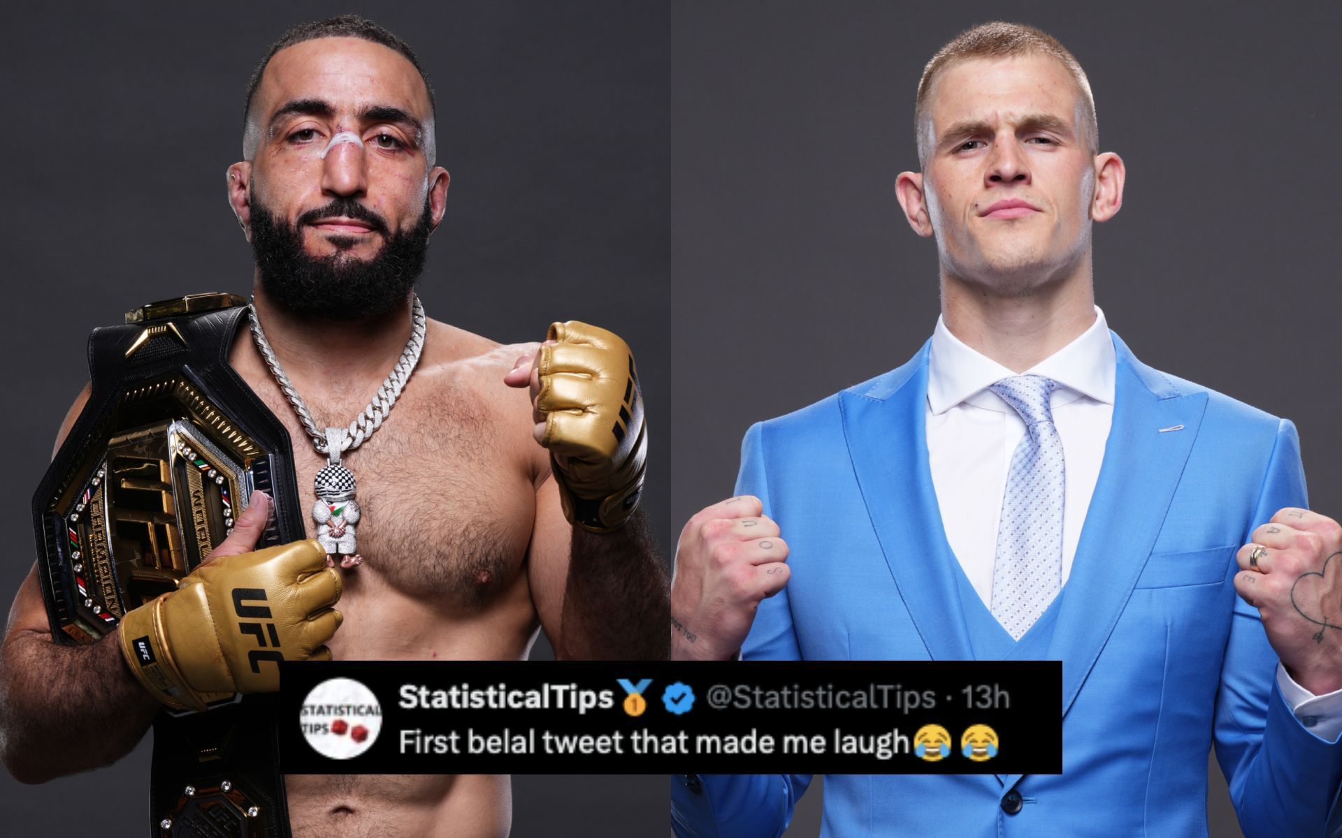 Fans on Belal Muhammad (left) responding to Ian Machado Garry