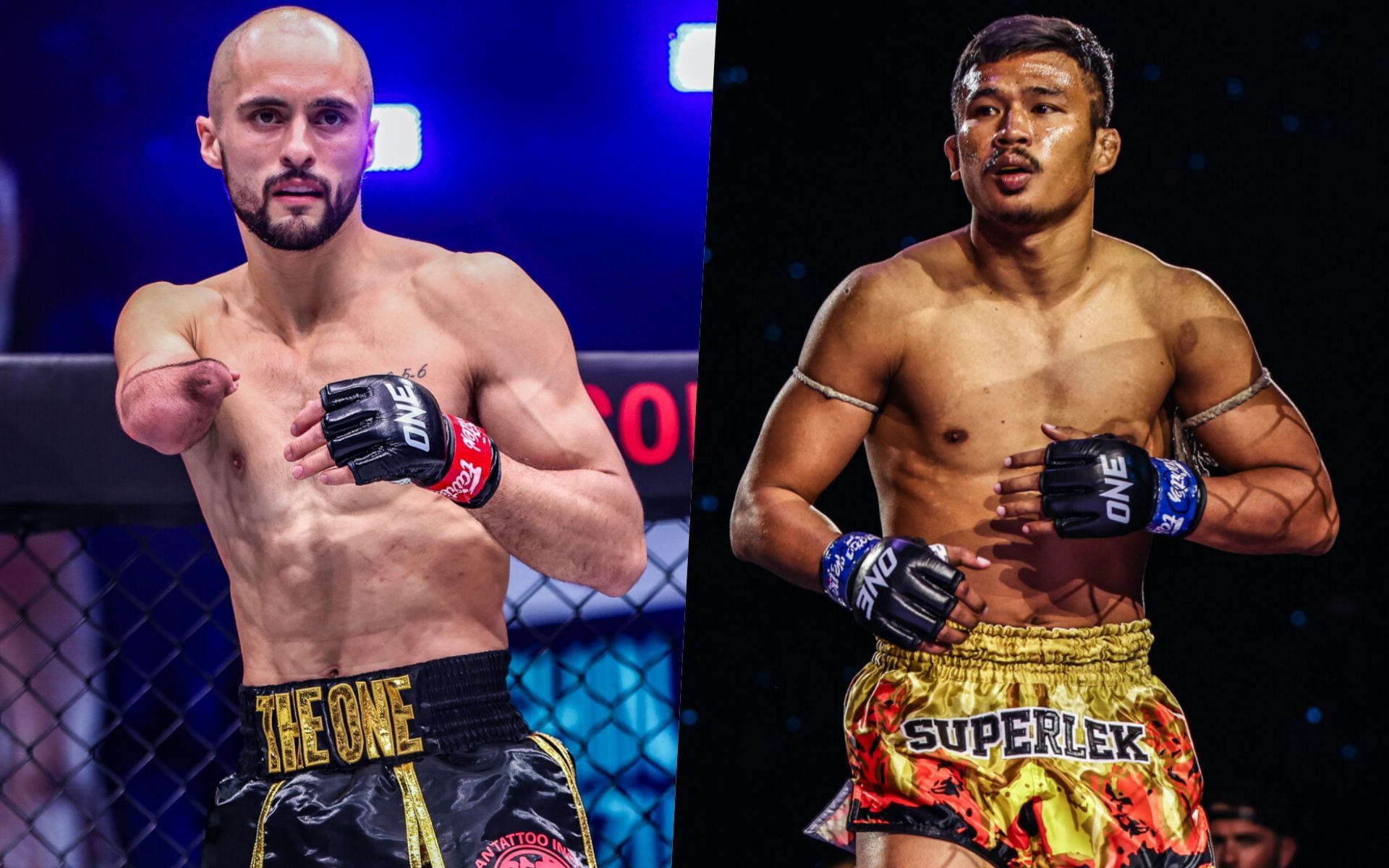 Jake Peacock (L) vs Superlek (R) | Photo credit: ONE Championship