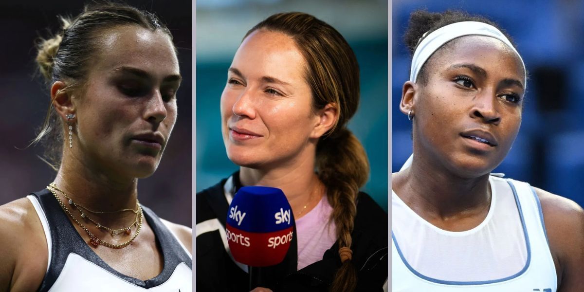 Aryna Sabalenka (left), Danielle Collins (center), Coco Gauff (right), Sources: Getty