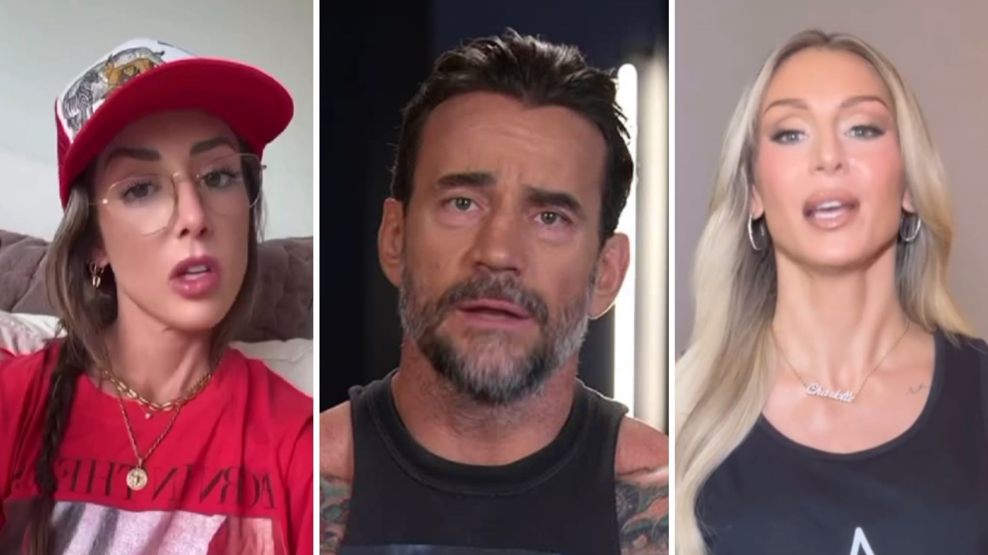 Britt Baker (left), CM Punk (middle), Charlotte Flair (right) [Image credits: stars