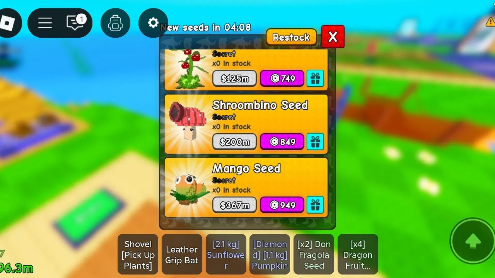 Mango seed in the shop (Image via Roblox)