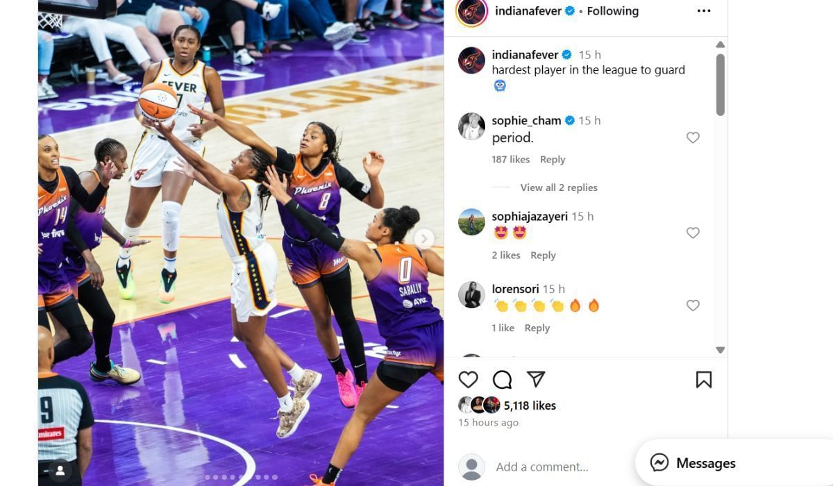 (Credit: Indiana Fever/Instagram)