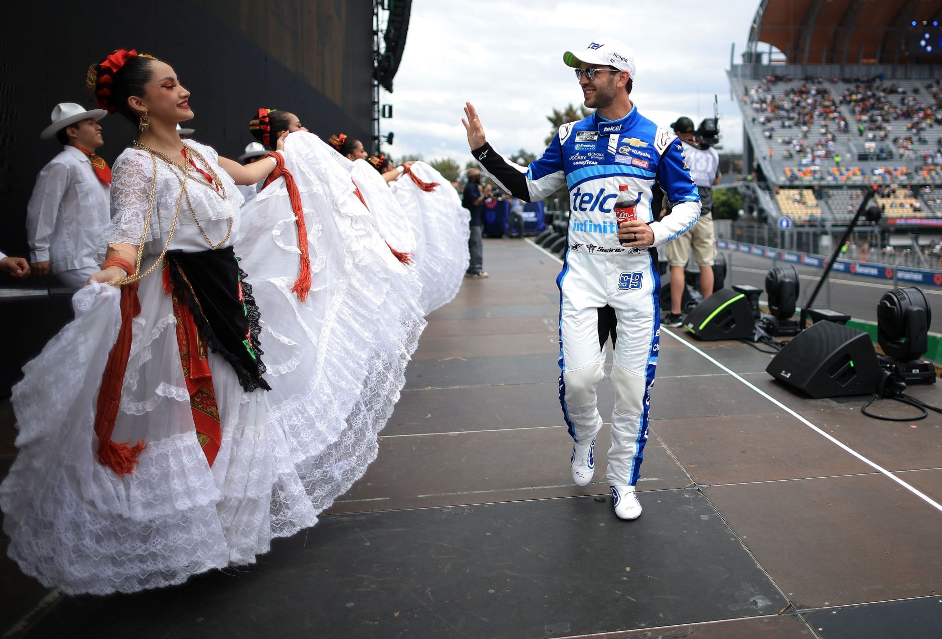 Daniel Su&aacute;rez during driver intros at Autodromo Hermanos Rodr&iacute;guez. Source: Getty
