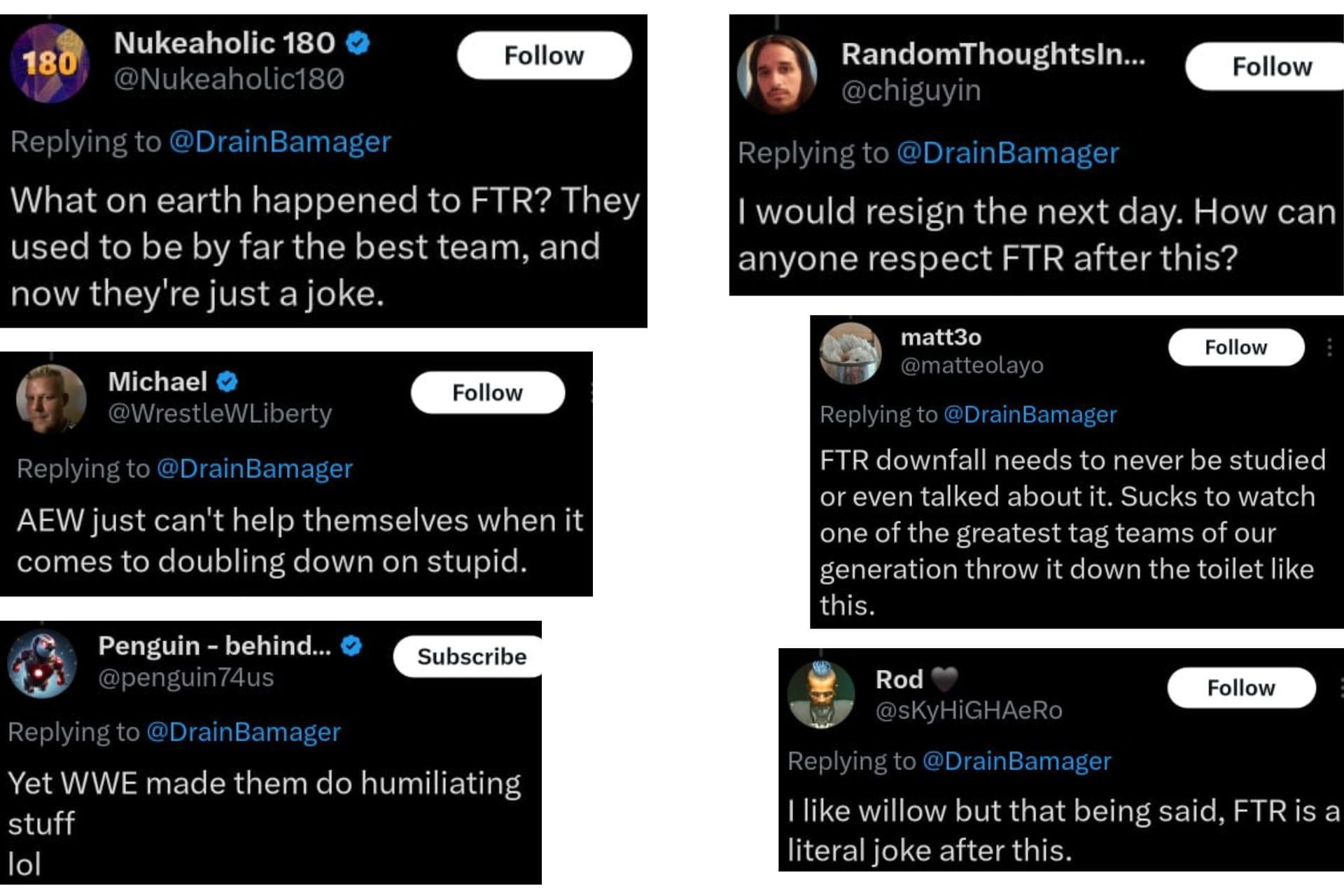 Fans giving their unhappy reaction over FTR getting beaten up by Willow Nightingale on Collision