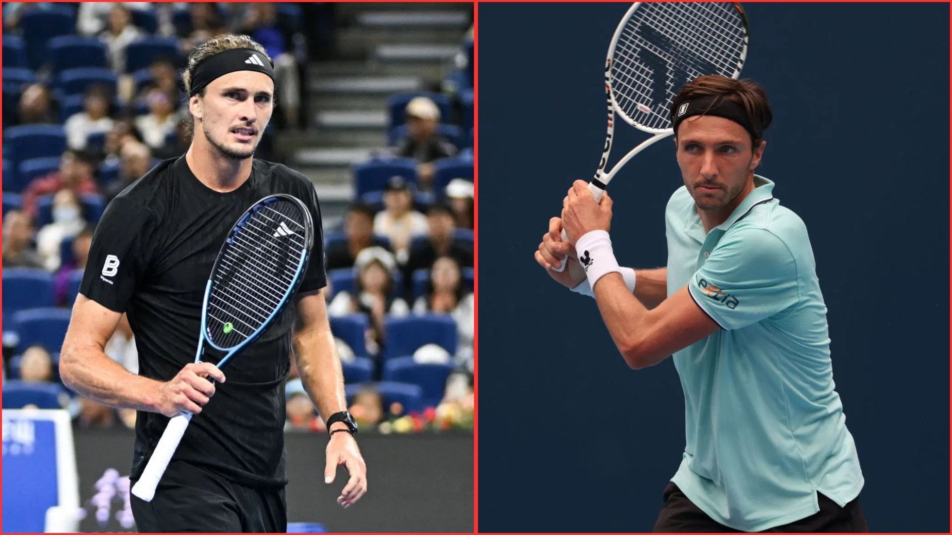 Alexander Zverev (L) Arthur Rinderknech (R). (Source: GETTY)
