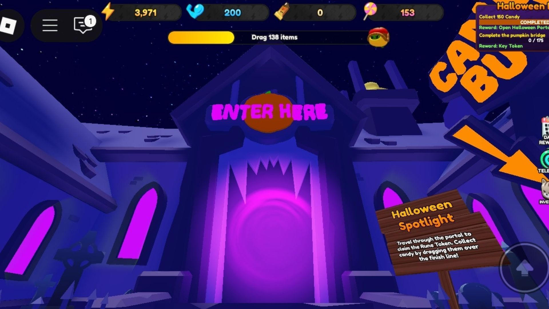 Entrance to Pumpkin Cave (Image via Roblox)