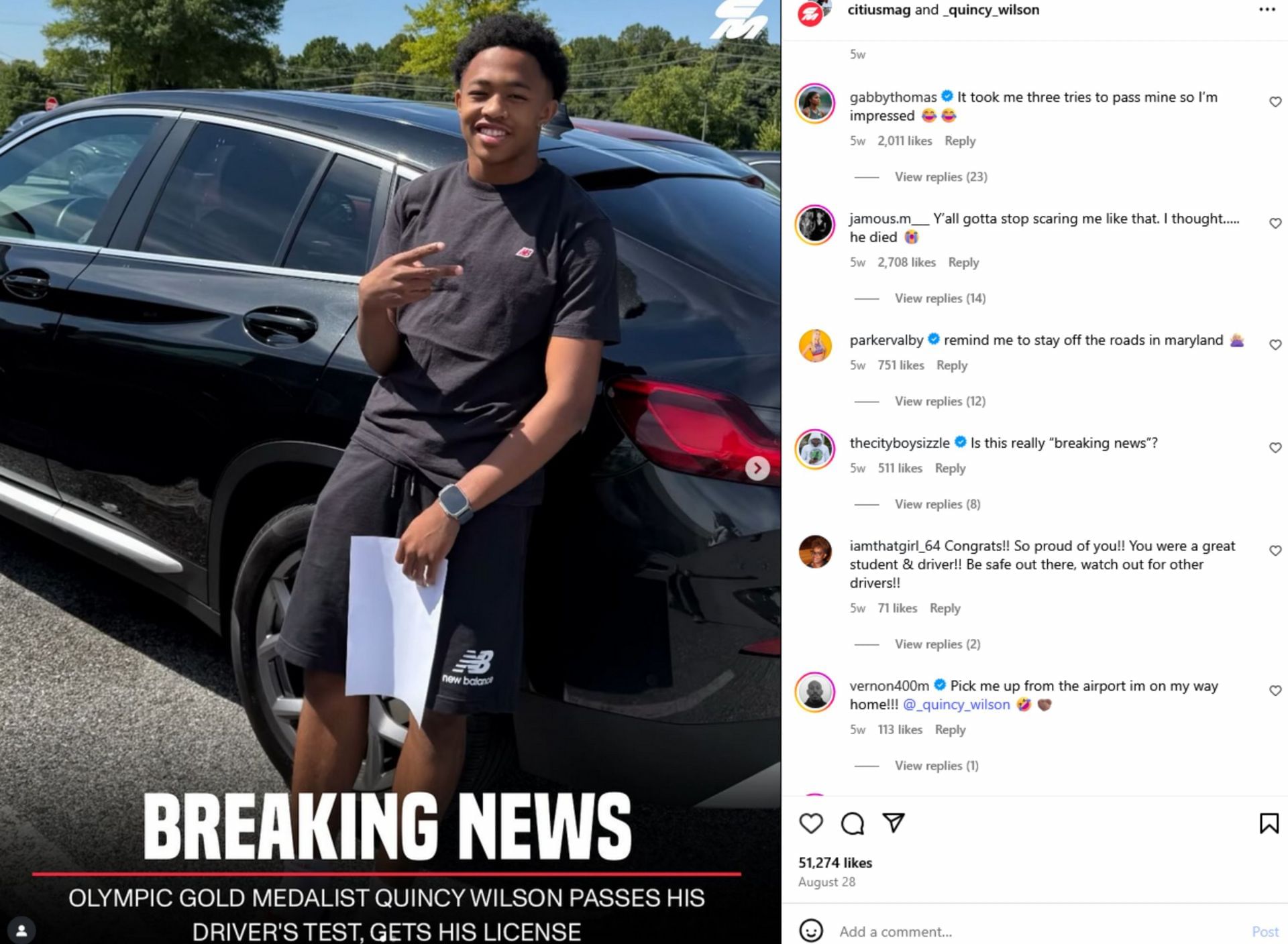 Screenshot of athletes&#039; comments. Credits - IG/ citiusmag