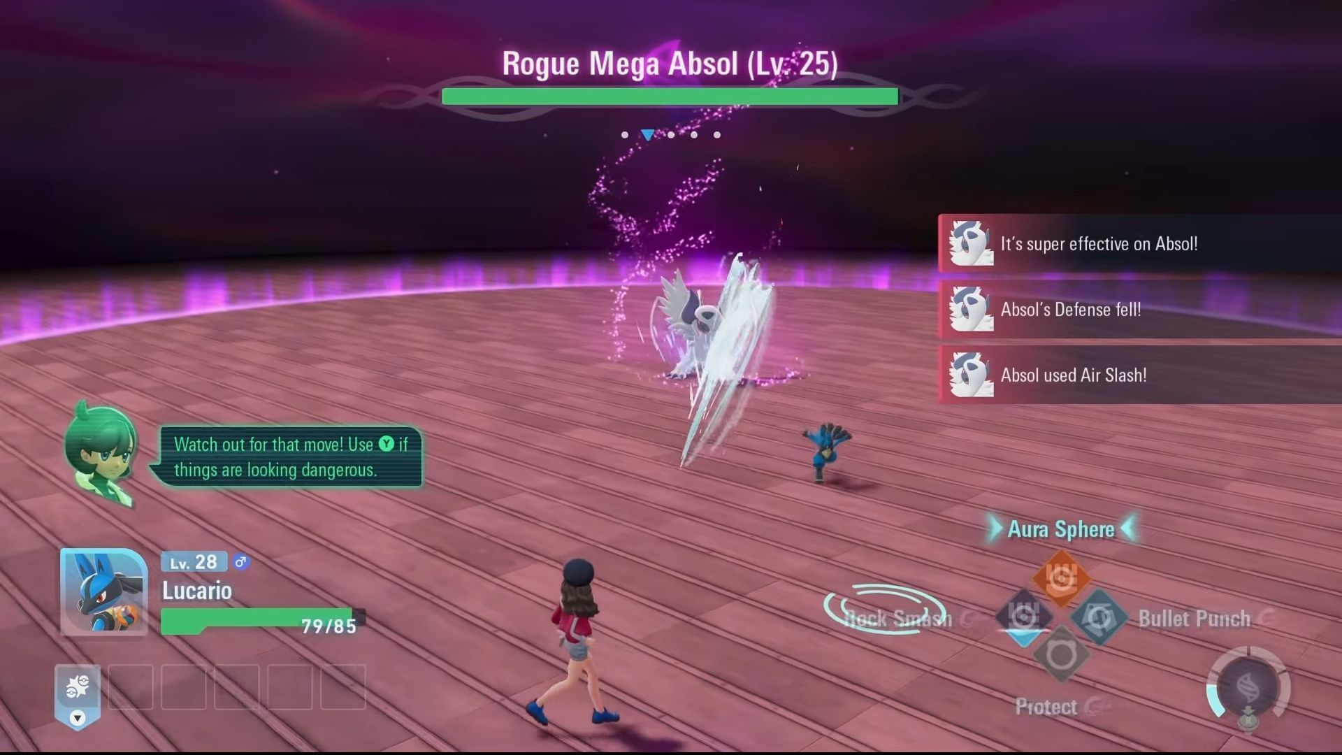 Absol can also use ranged unidirectional attacks (Image via YouTube/@VideoGameDataBank)