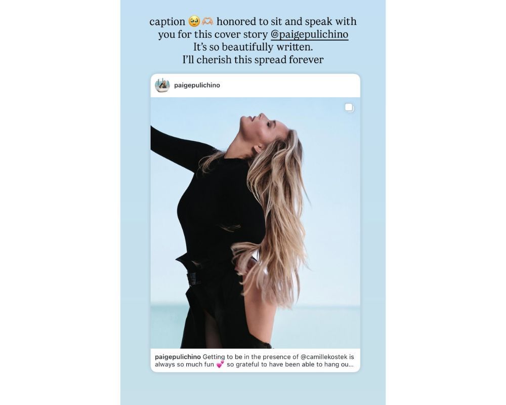 Camille Kostek cherishes Ocean Drive cover after touching IG tribute from editor [IG/@camillekostek]