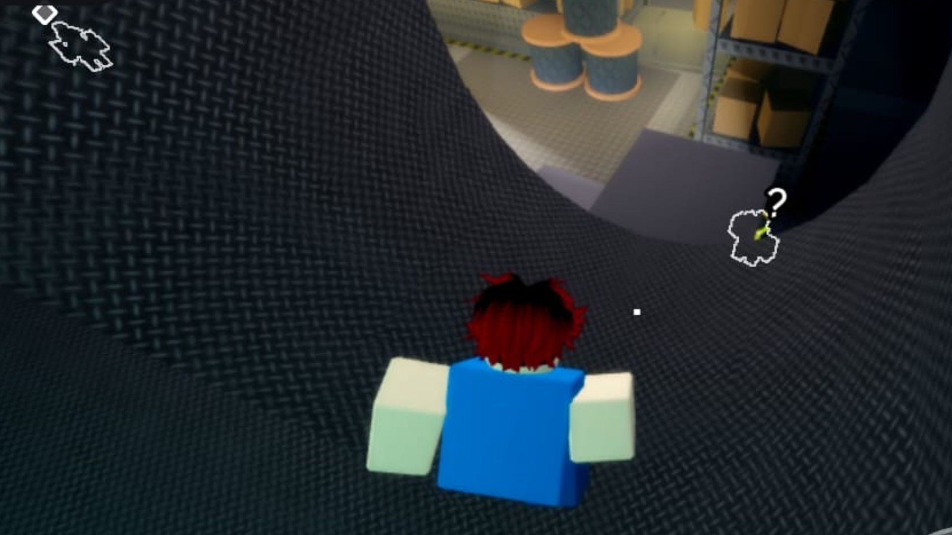 A question mark means the guard is suspicious (Image via Roblox)