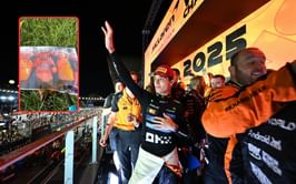 A clip goes viral of an enraged Oscar Piastri fan burning the picture of McLaren celebrating winning the constructors' championship with Lando Norris