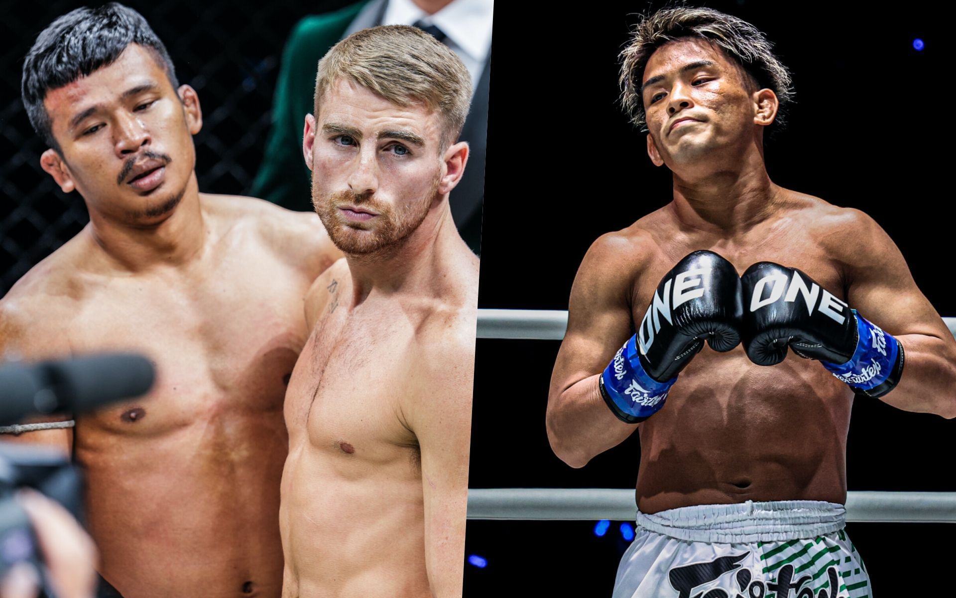From left to right: Superlek, Jonathan Haggerty, Yuki Yoza | Image by ONE Championship