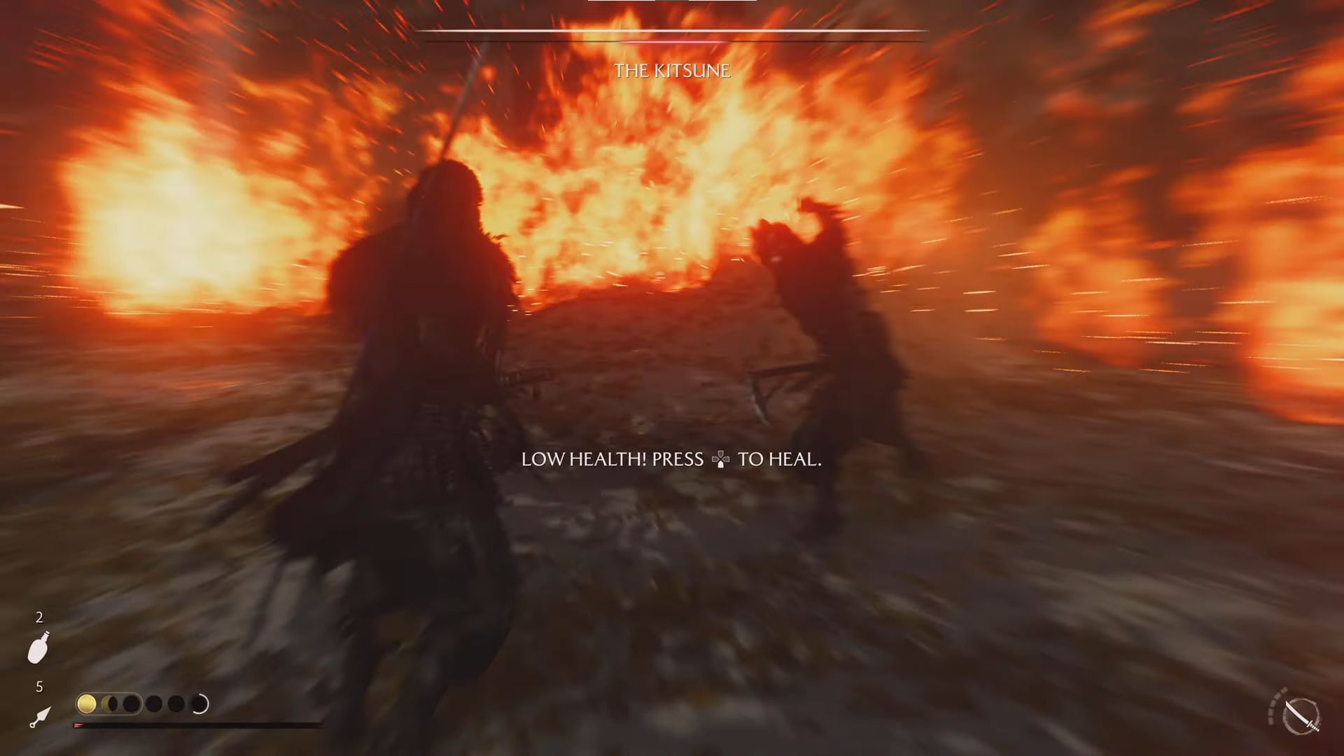 The second round of battle with Oyuki (Image via Sucker Punch || Youtube@/Malachi Plays Games)