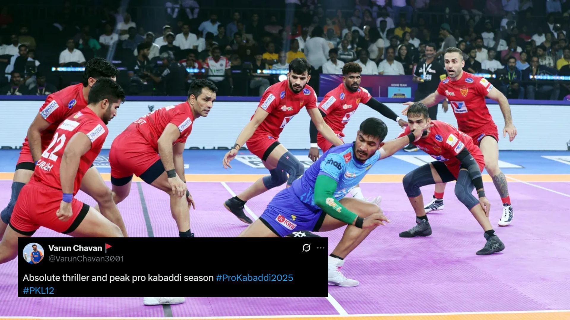 Dabang Delhi lost a close game against Bengal Warriorz (Image Credits: PKL &amp; @VarunChavan3001/X)