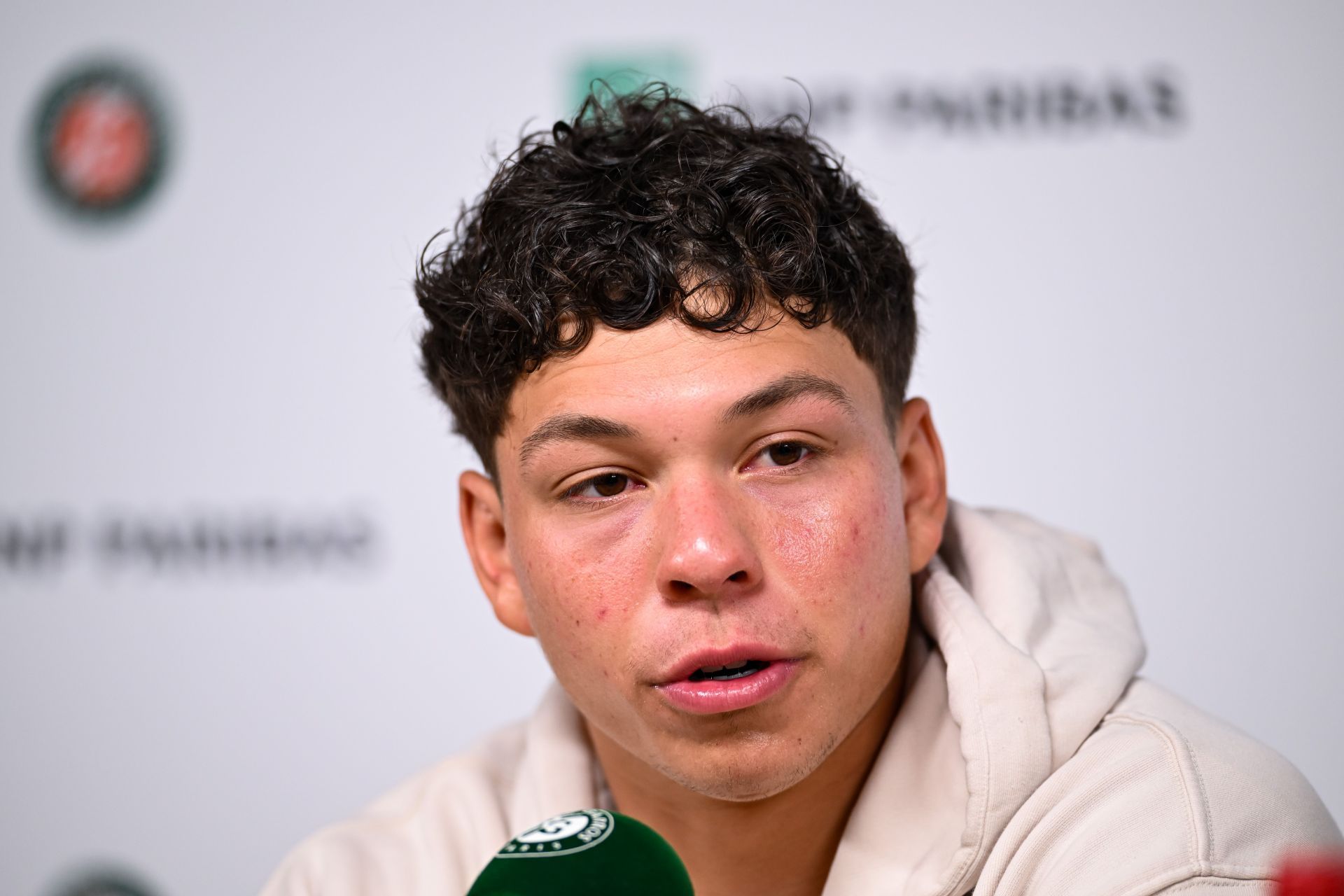 Ben Shelton during a press conference at the 2025 French Open (Source: Getty)