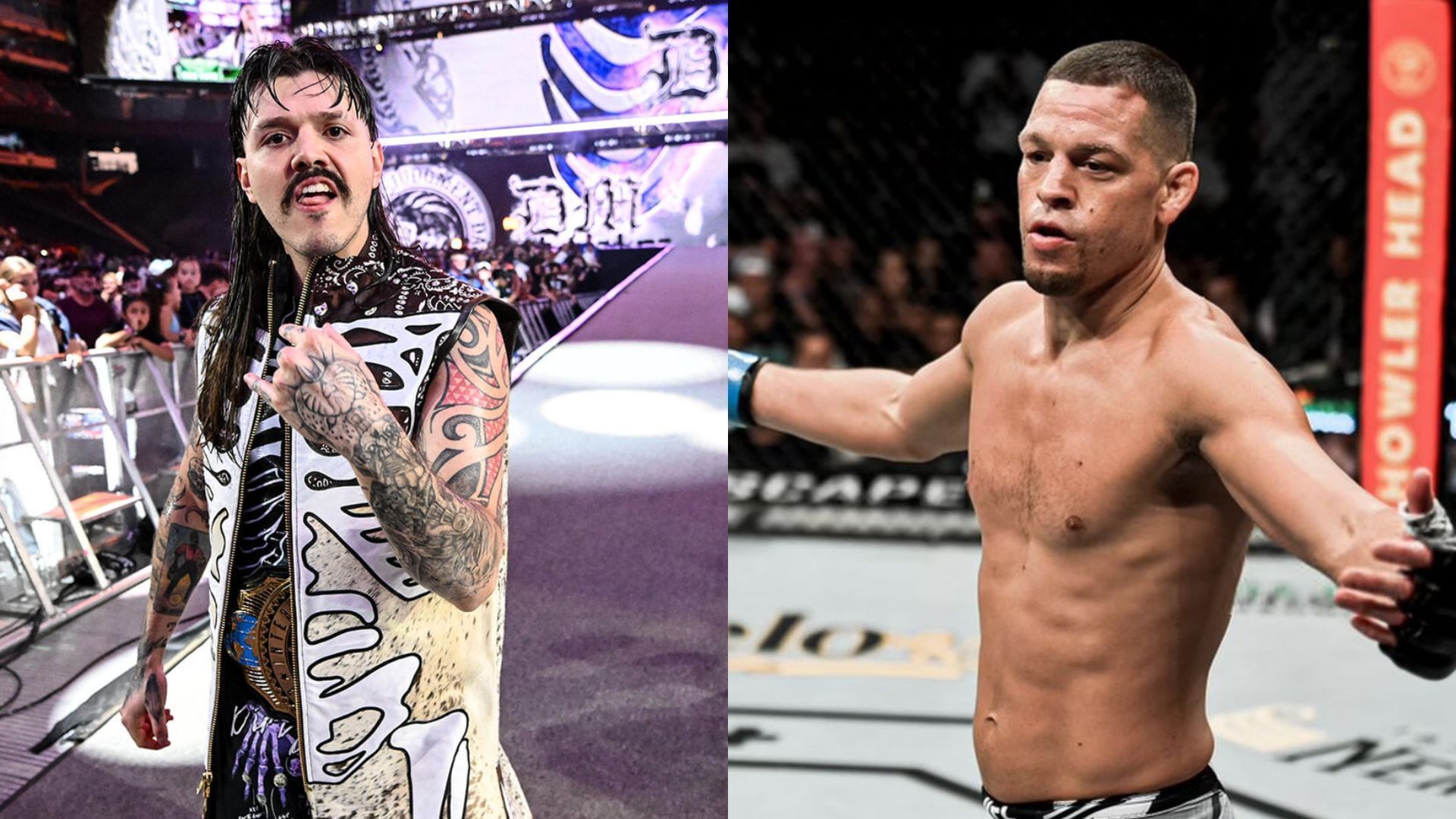 Dominik Mysterio, Nate Diaz (Image Credits: WWE.com, Nate Diaz on X)