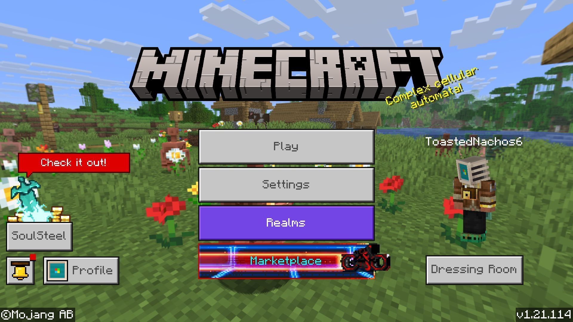 You can join the Minecraft SoulSteel Bedrock server from the homepage or the server list in the game (Image via Sportskeeda Gaming || Mojang Studios/Noxcrew)