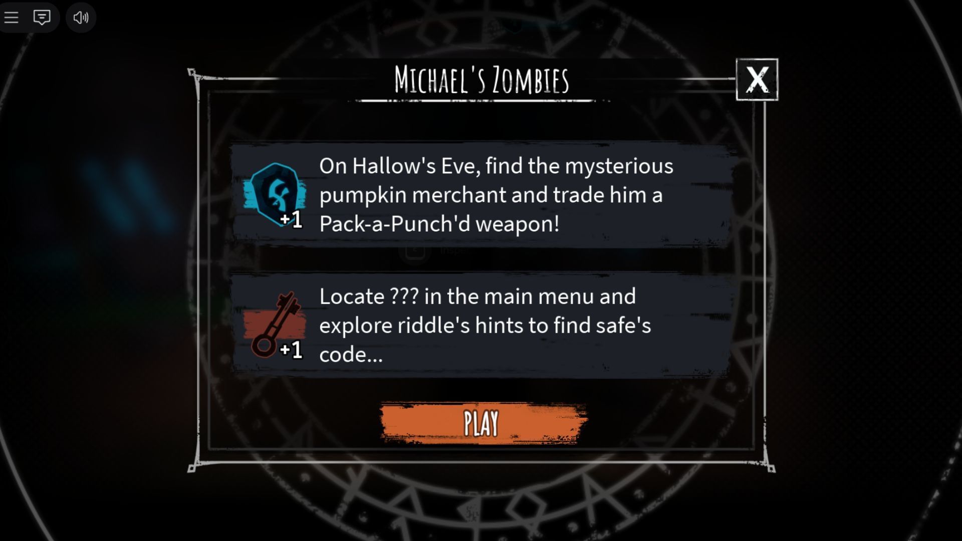 Quests offered for Michael&#039;s Zombies (Image via Roblox)